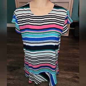 Van Heusen blouse horizontal stripes